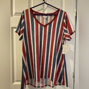 NWT: Lularoe Christy Size Large - Red White & Blue Striped
